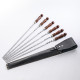 A set of skewers 670*12*3 mm in a black leather case в Владимире