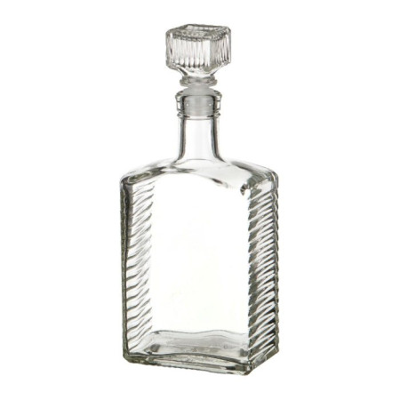 Бутылка (штоф) "Кристалл" стеклянная 0,5 литра с пробкой  в Владимире